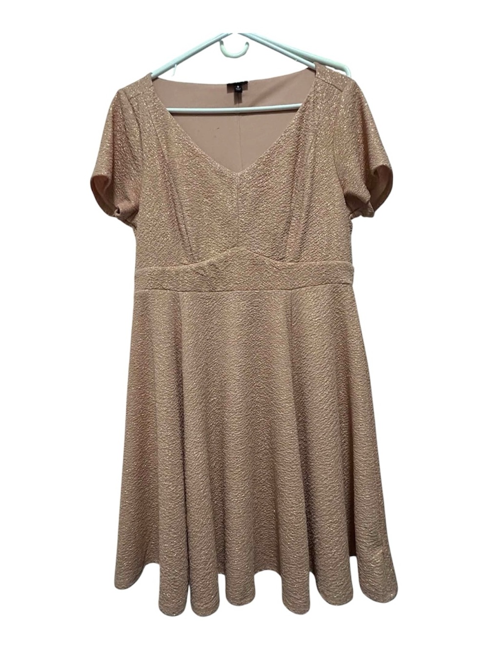 Torrid Elegant Short-Sleeve V-Neck Women's Dress in Champagne
